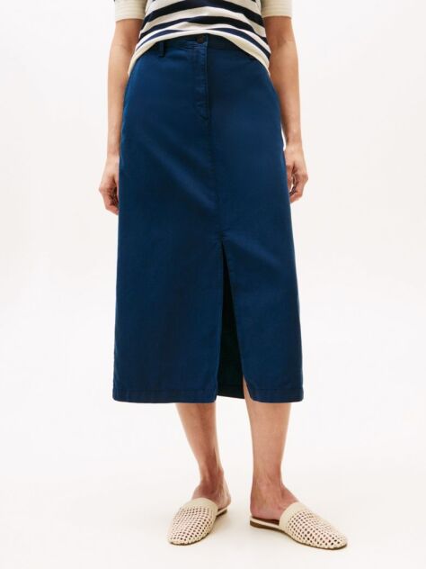 Blue Midi Chino Skirt  Women