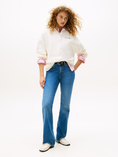 Blue Mid Rise Bootcut Jeans  Women