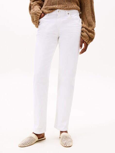 White White Mid Rise Straight Leg Jeans  Women