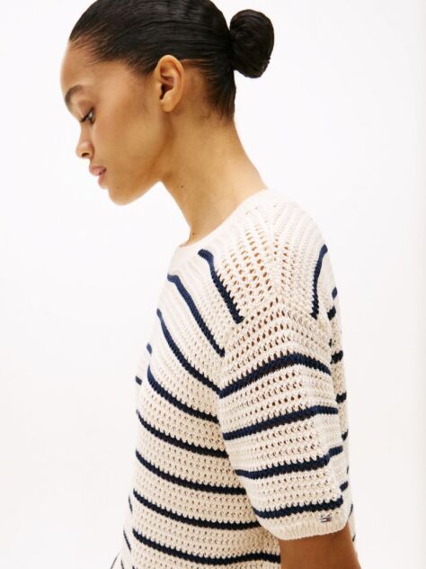 Multi Pointelle Crochet Jumper  Women