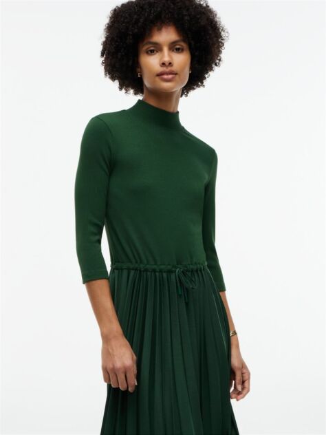 Verde Rochie Midi Plisata Cu Croiala Fit And Flare  Femei