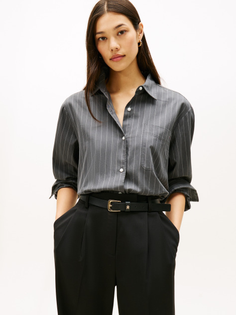 Grey Oversized Fit Flannel Shirt  Women