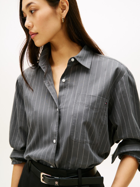 Grey Oversized Fit Flannel Shirt  Women