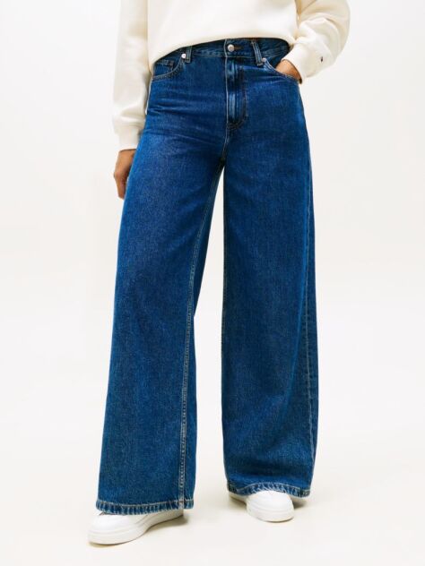 Beige 70s High Rise Wide Leg Jeans  Women