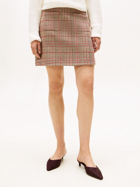 Multi Check Tweed Mini Skirt  Women