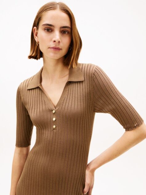 Maro Rochie Maxi Polo Din Tricot Ribbed  Femei