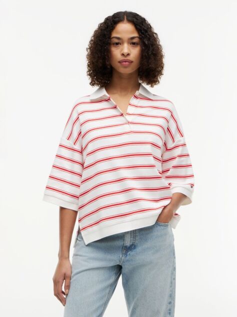 Multi Tricou Polo Cu Dungi Si Croiala Larga  Femei