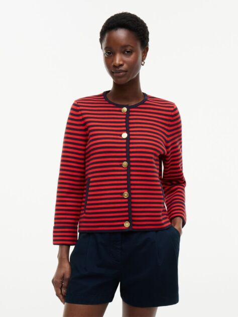 Multi Cardigan Boxy Cu Nasturi In Nuanta Aurie  Femei
