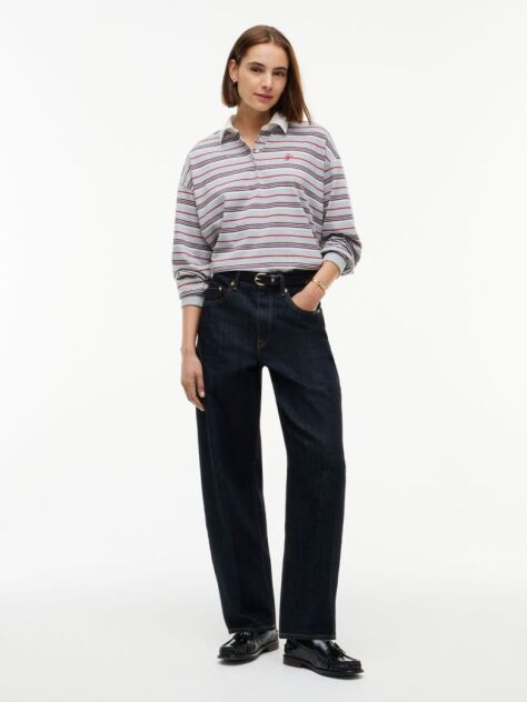 Multi Bluza De Trening Polo Cu Croiala Lejera Si Dungi  Femei