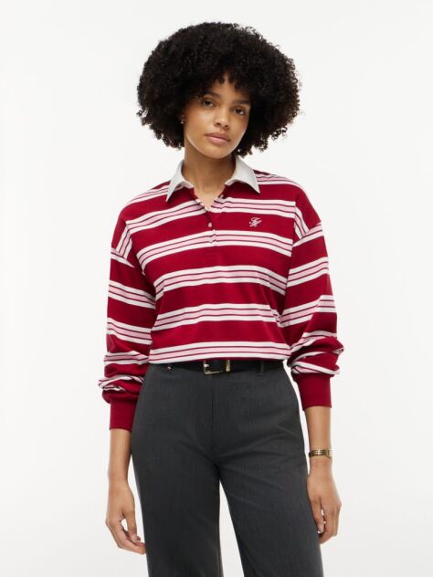 Multi Bluza De Trening Polo Cu Croiala Lejera Si Dungi  Femei