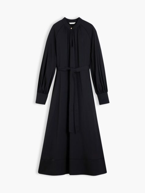 Negru Rochie Festive Midi Cu Maneca Lunga Si Dantela  Femei