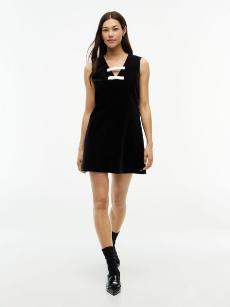 Negru Rochie Mini Festive Fara Maneci Cu Funda  Femei