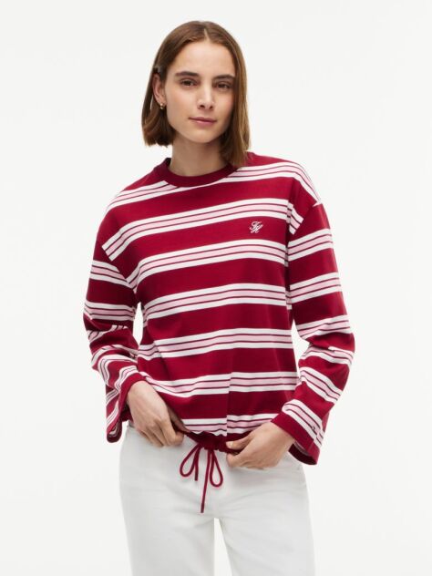 Multi T-Shirt Cu Maneca Lunga Cordon Si Dungi  Femei