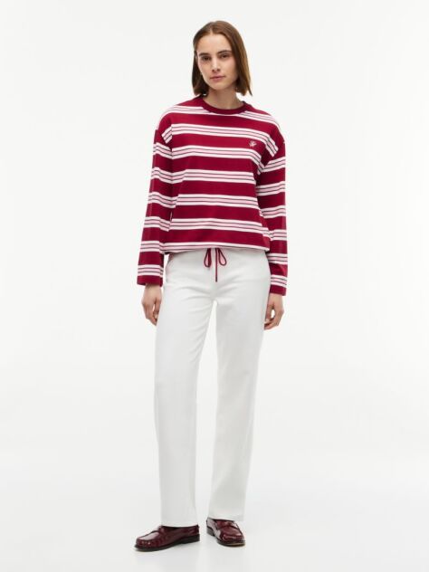 Multi T-Shirt Cu Maneca Lunga Cordon Si Dungi  Femei