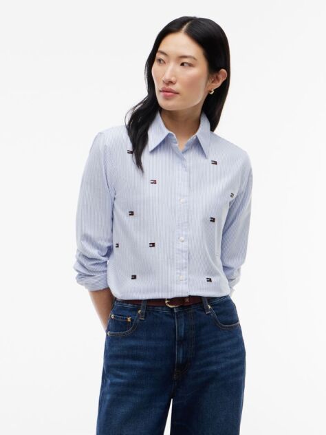 Blue Camasa Oxford Cu Croiala Regular   Femei