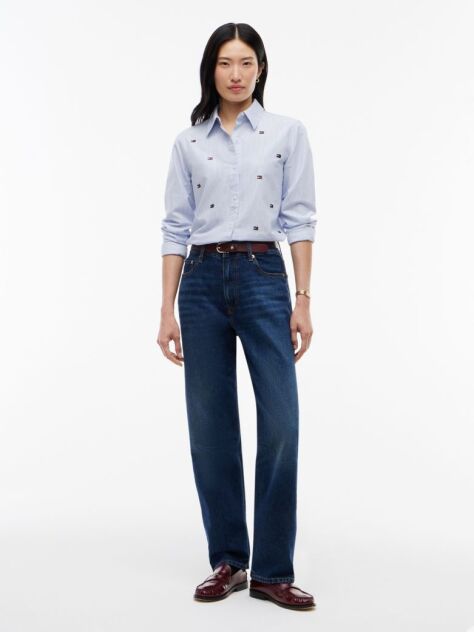 Blue Camasa Oxford Cu Croiala Regular   Femei