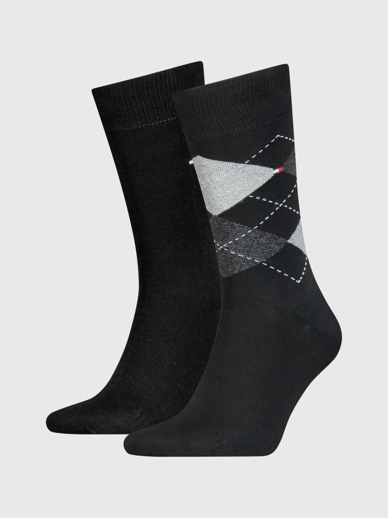 Black 2-Pack TH Men Check Socks  Men