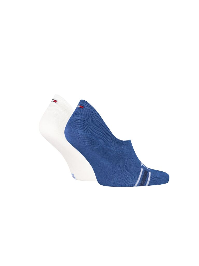 Blue 2-Pack Logo Stripe Footie Socks  Men