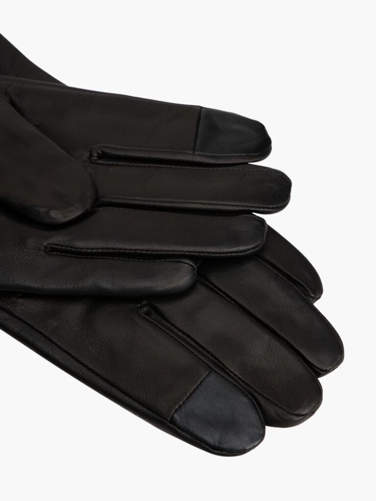 Negru Manusi Essential Din Piele Cu Steag  Barbati