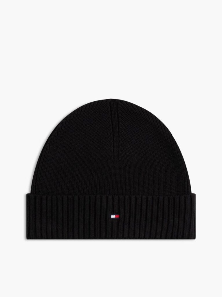 Negru Caciula Cu Casmir Hilfiger Flag   Barbati