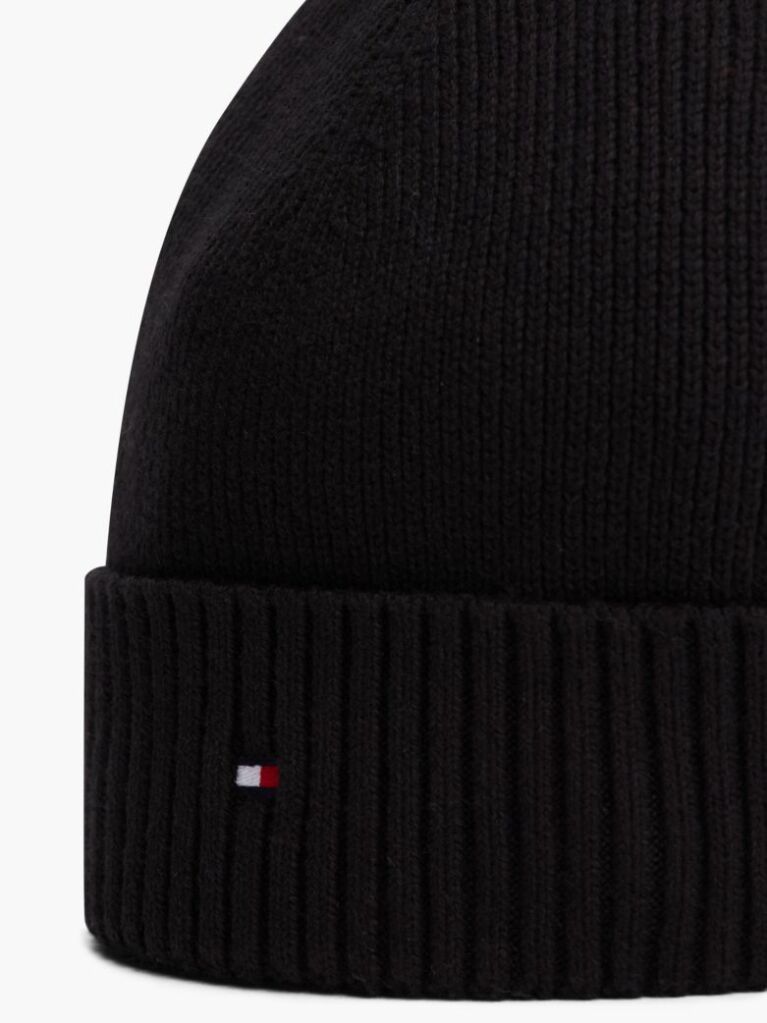 Negru Caciula Cu Casmir Hilfiger Flag   Barbati