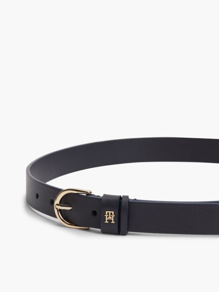 Blue Essential TH Monogram Leather Belt  Women