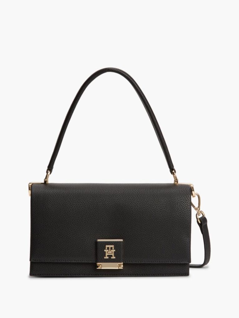 Negru Geanta Crossbody Cu Clapeta Si Monograma Th  Femei