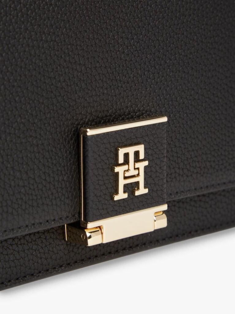 Negru Geanta Crossbody Cu Clapeta Si Monograma Th  Femei