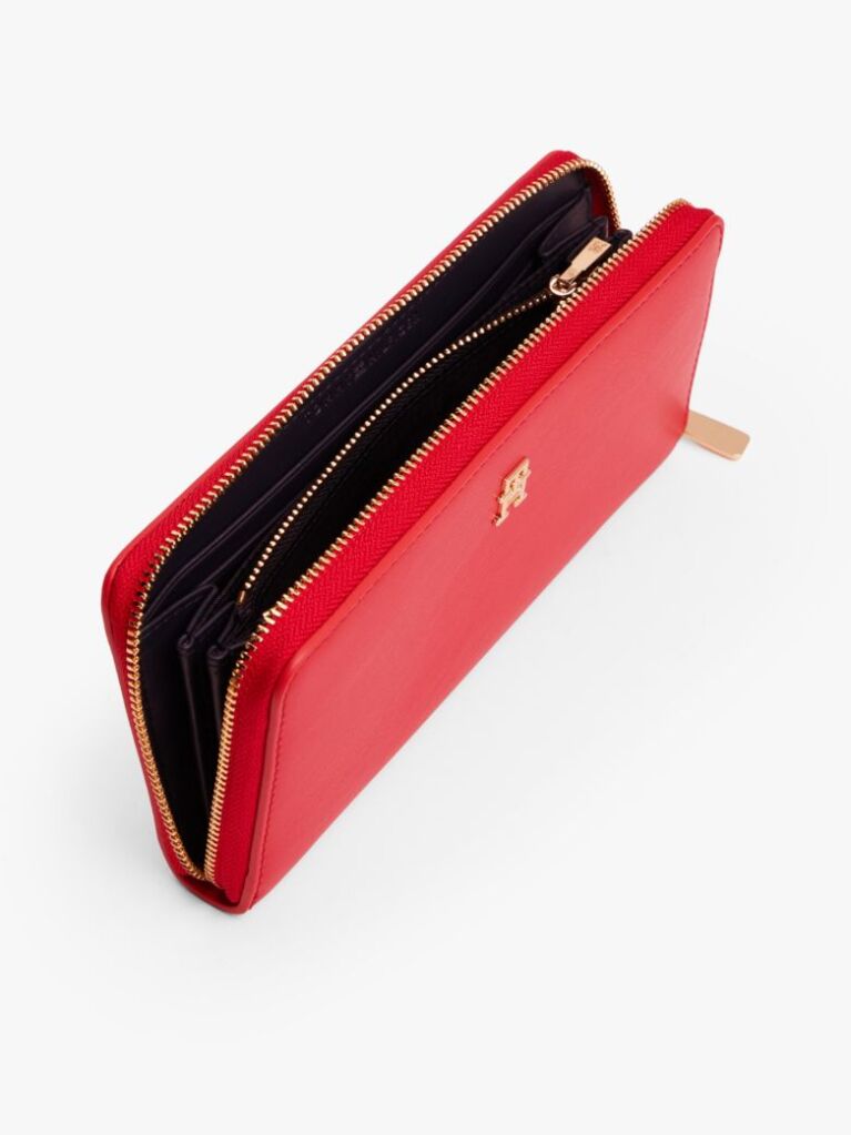 Red TH Monogram Zip-Around Wallet  Women