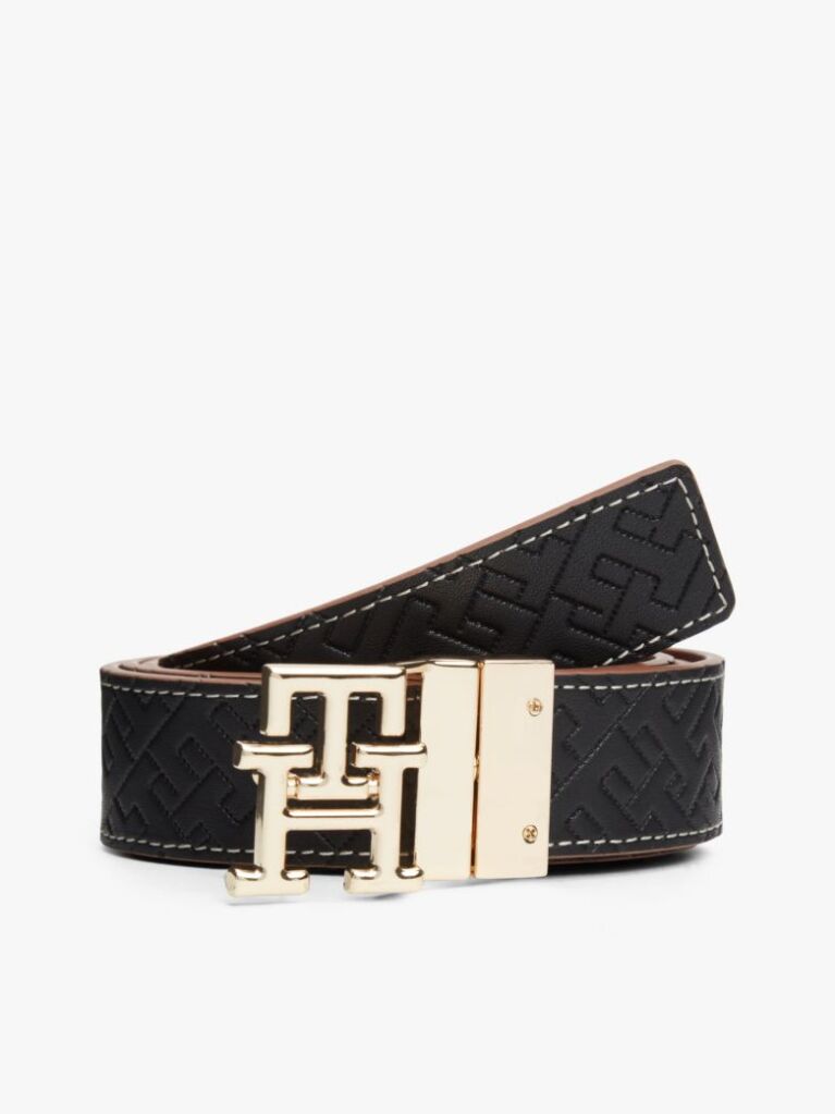 Multi Curea Din Piele Reversibila Cu Catarama TH Monogram  Femei