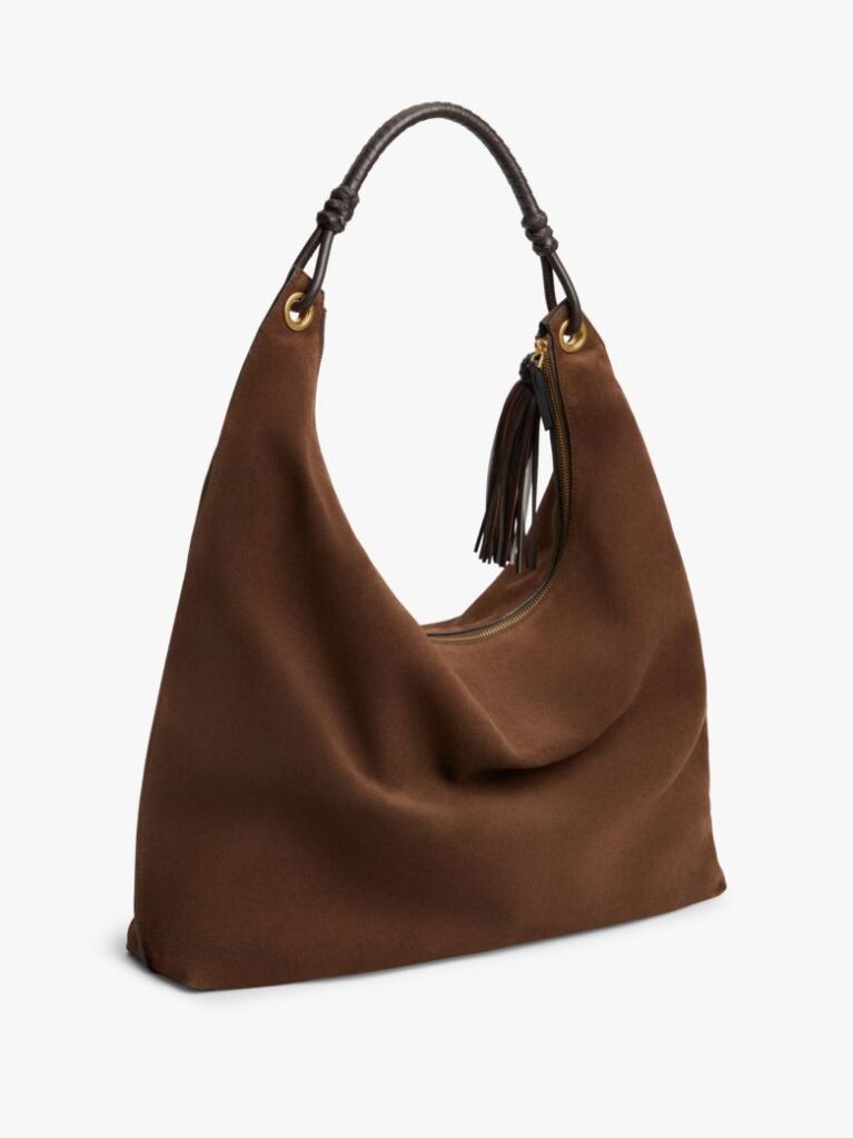 Brown Suede Hobo Bag  Women