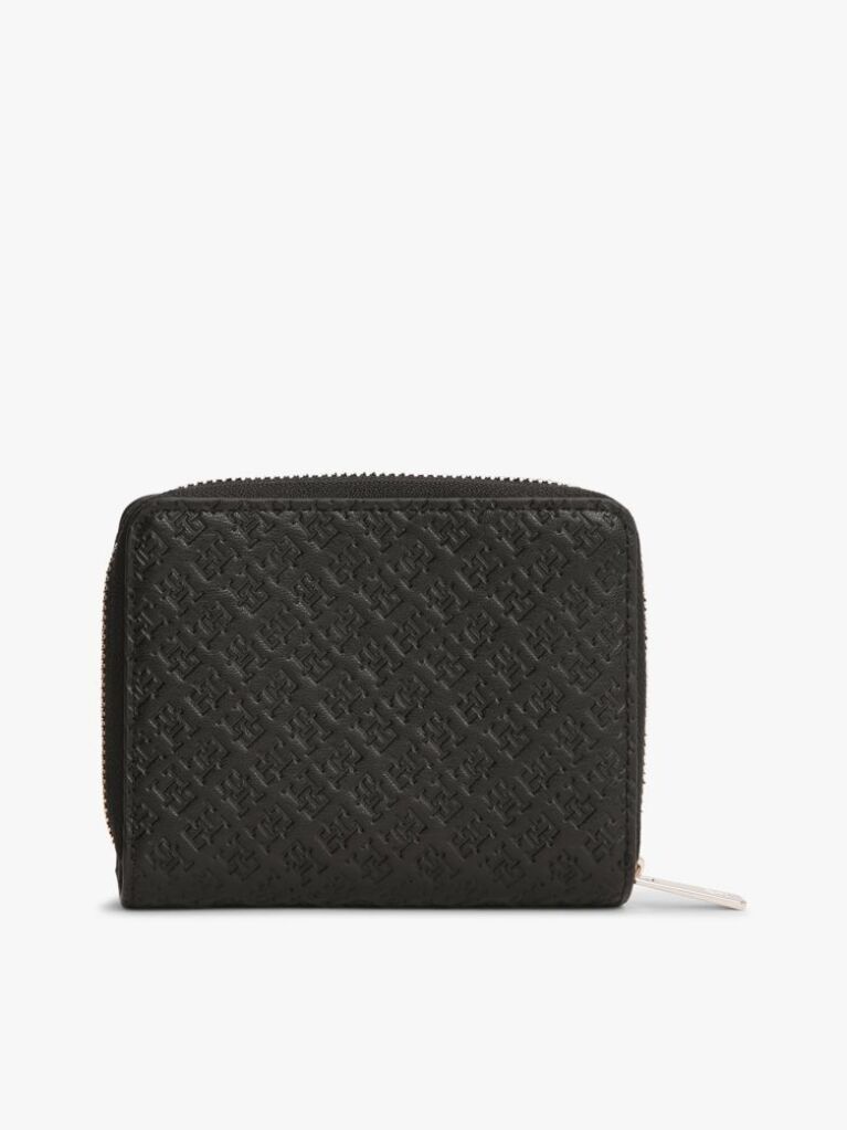 Negru Portofel Cu Clapa Si Fermoar Cu Logo Hilfiger In Relief  Femei