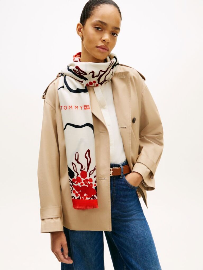 Multi Esarfa Florala Hilfiger Flag  Femei