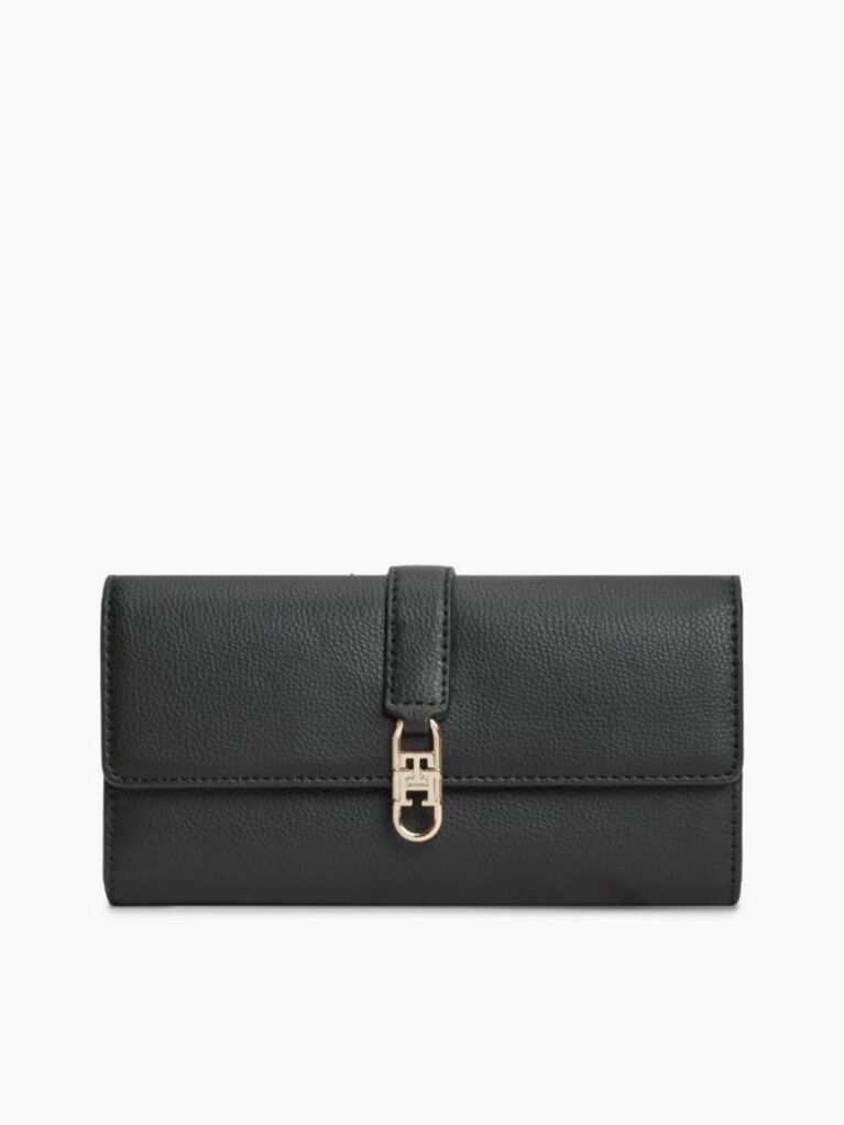 Negru Portofel Flap Cu Monograma TH  Femei