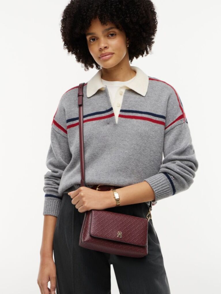 Red Hilfiger Icon Convertible Crossbody Bag  Women