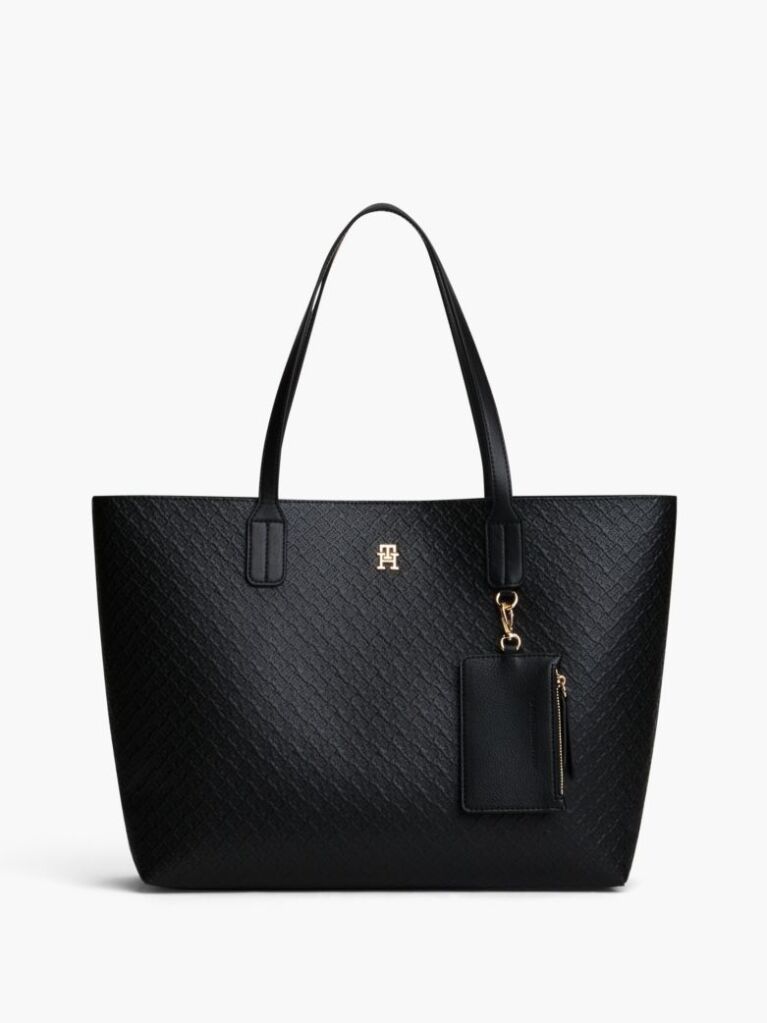Black Hilfiger Icon Coin Purse Tote Bag  Women