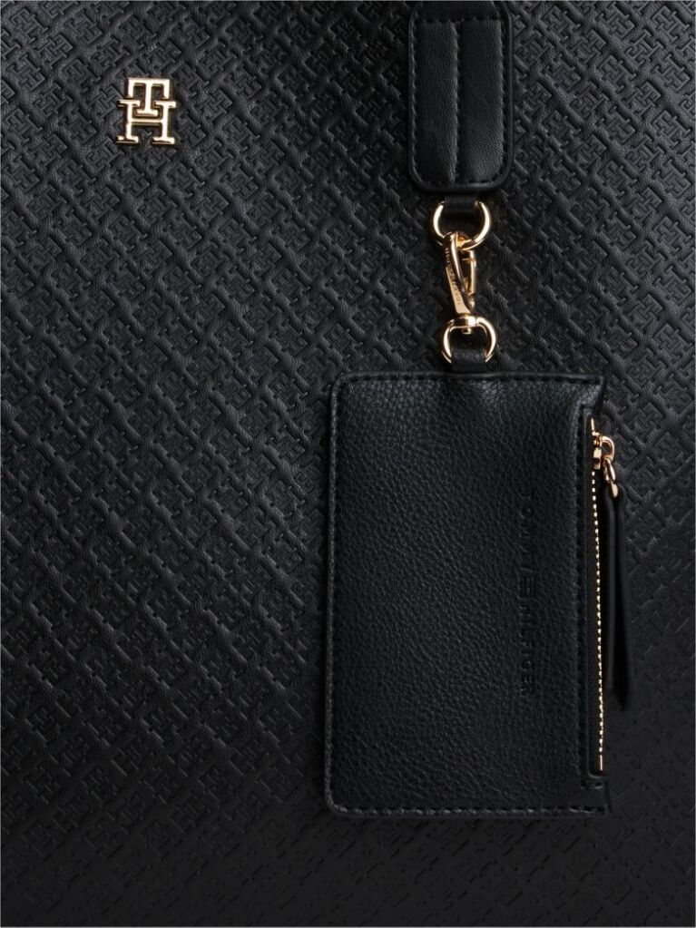 Black Hilfiger Icon Coin Purse Tote Bag  Women