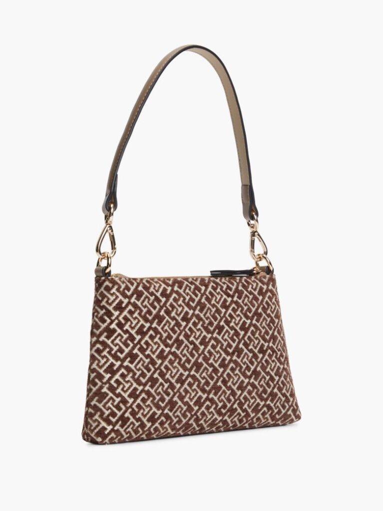 Beige TH Monogram Jacquard Shoulder Bag  Women