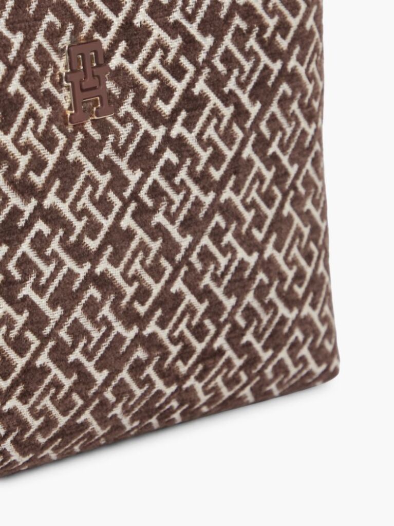 Beige TH Monogram Jacquard Shoulder Bag  Women