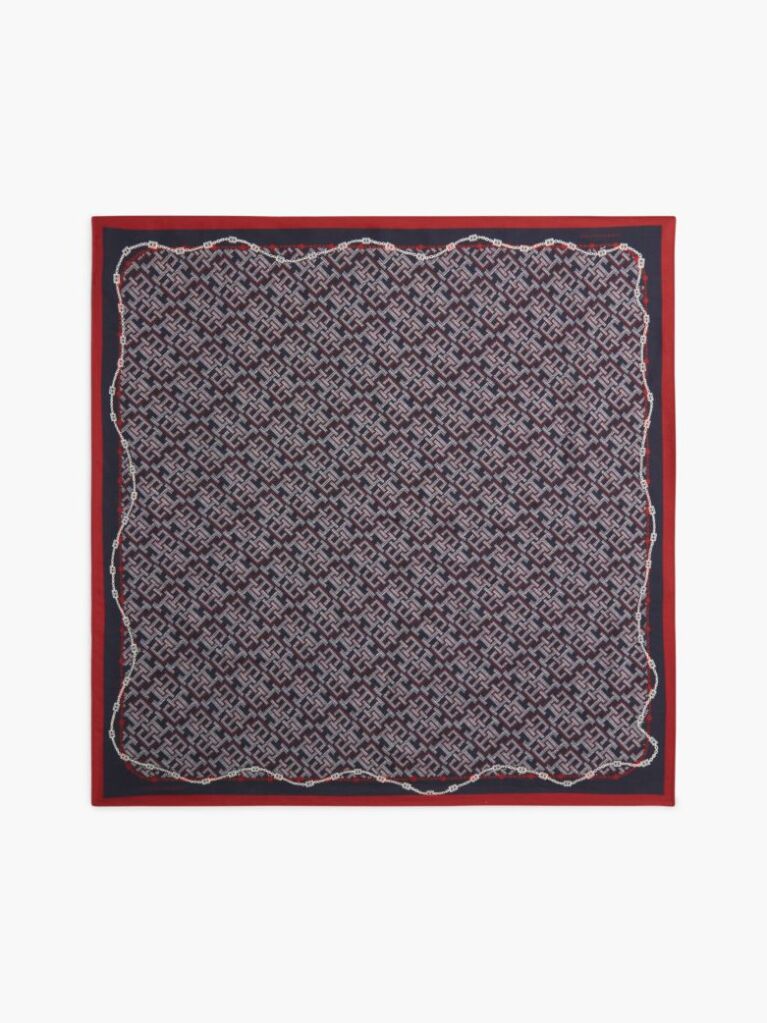 Multi Bandana Din Matase Pura Cu Monograma TH  Femei