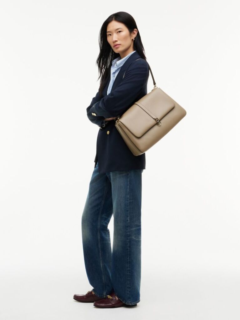 Bej Geanta Satchel Crossbody Cu Monograma TH  Femei