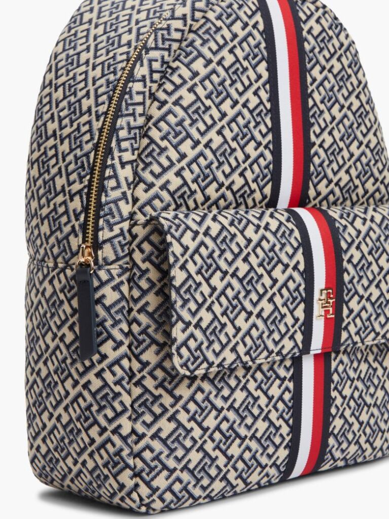 Blue Rucsac Dome Jacquard Esential Cu Monograma TH  Femei