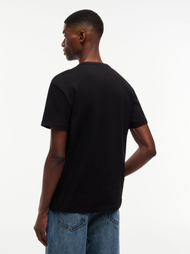 Black Tommy Badge Crew Neck T-Shirt  Men
