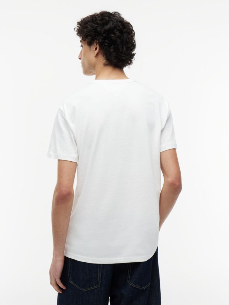 White Tommy Badge Crew Neck T-Shirt  Men
