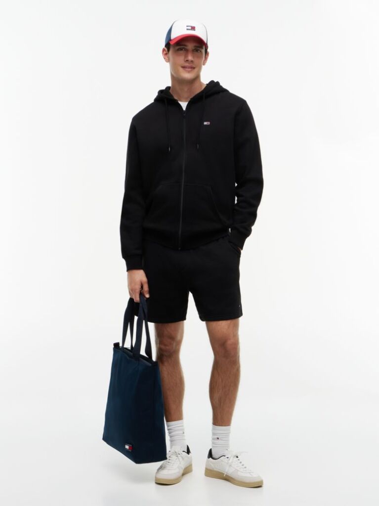Black Regular Hoody Zip Thru  Men