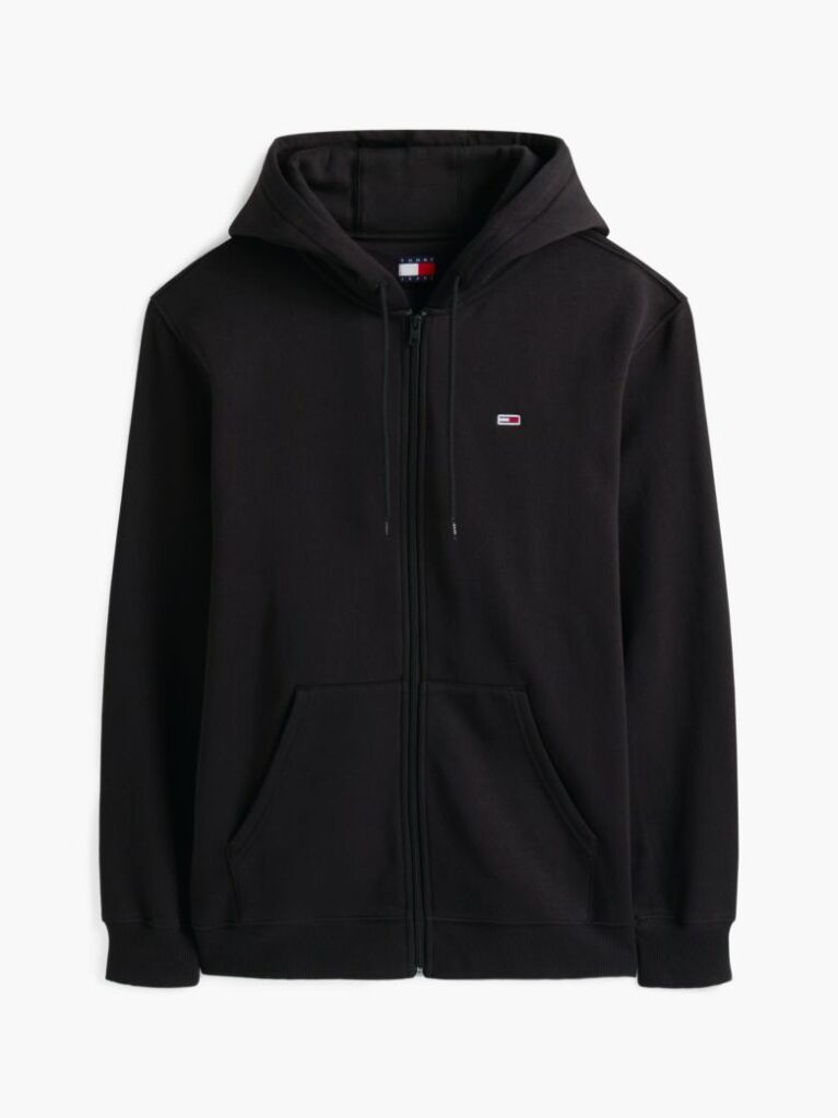 Black Regular Hoody Zip Thru  Men