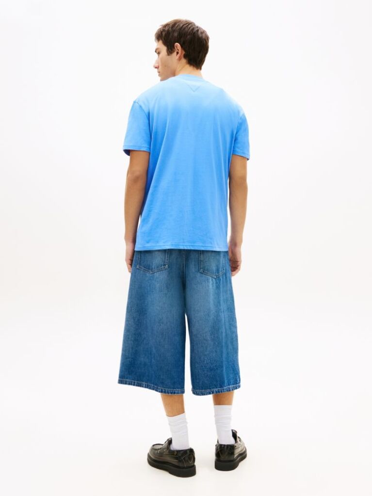 Blue Tricou Regular Cu Logo Brodat  Barbati