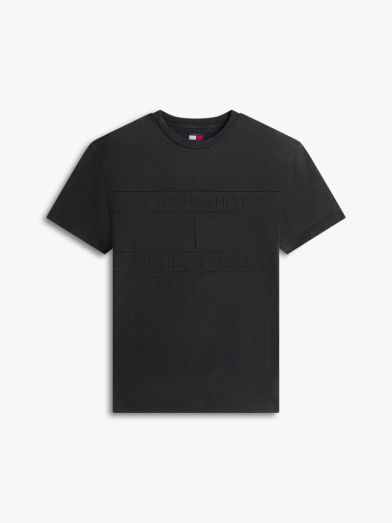 Negru T-Shirt Cu Maneca Scurta Croiala Regular Si Logo  Barbati