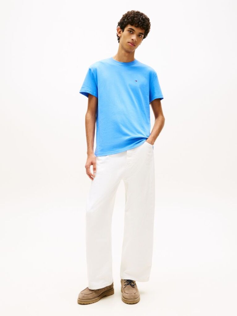 Blue Tommy Flag Crew Neck T-Shirt  Men