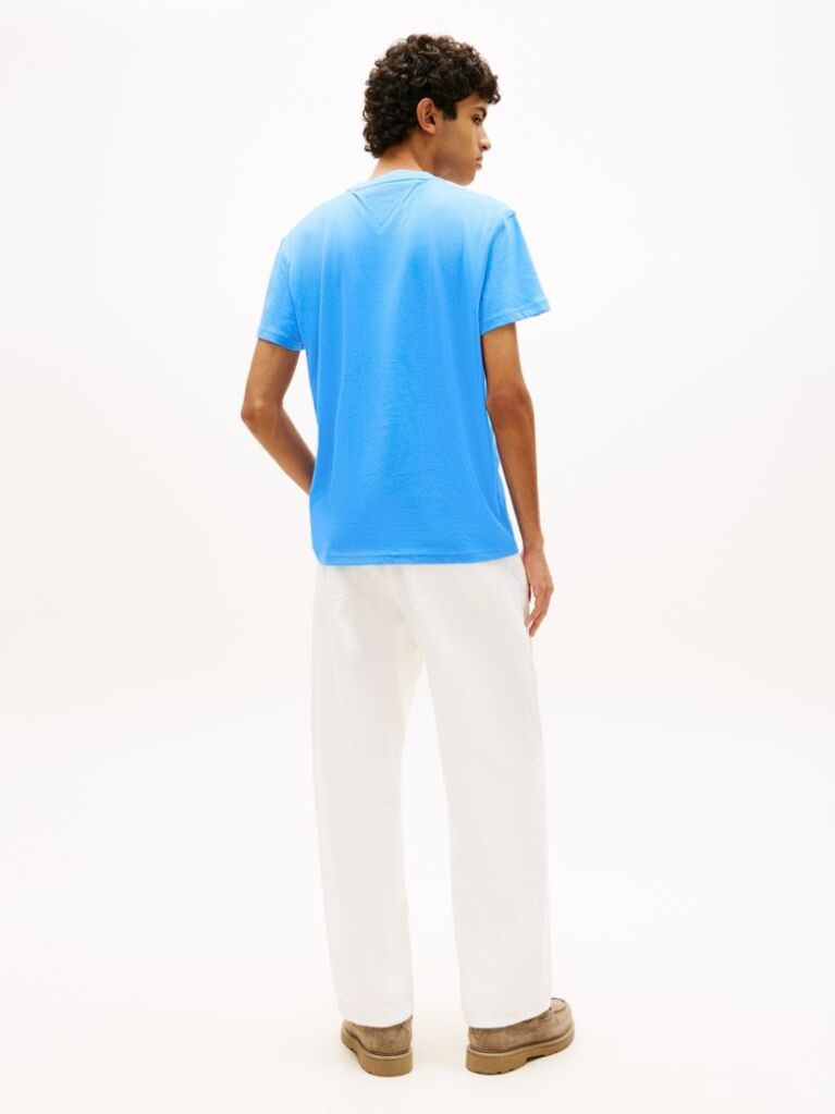 Blue Tommy Flag Crew Neck T-Shirt  Men